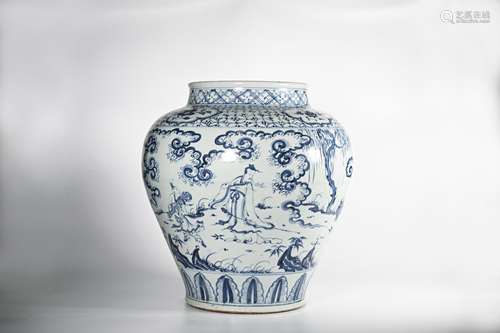 CHINESE BLUE WHITE PORCELAIN JAR