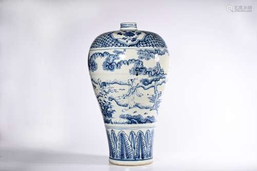 CHINESE BLUE WHITE MEIPING VASE