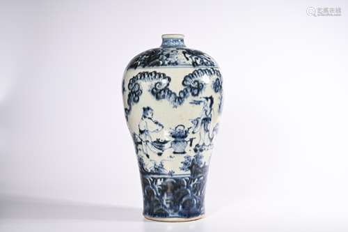 CHINESE BLUE WHITE MEIPING VASE