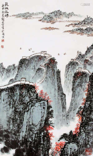 CHINESE INK AND COLOR LANDSCAPE PAINTING