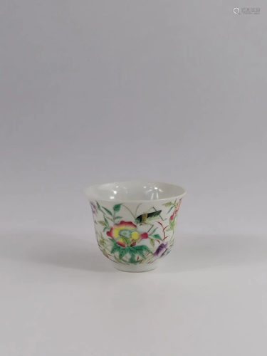 A Chinese famille rose cup