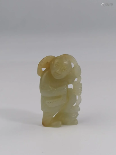 Chinese white jade figure ‘Liu Hai’