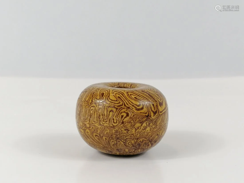 An Amber-glazed marbled Pottery waterpot