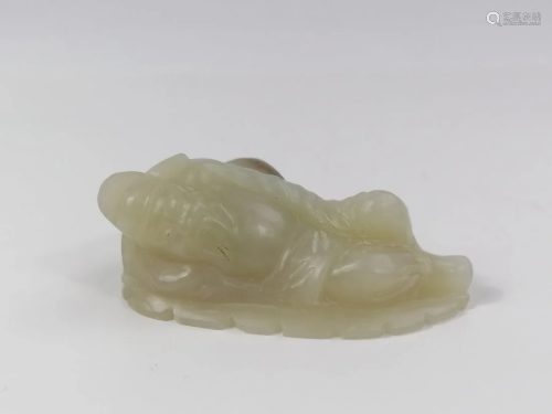 A Fine Chinese white jade carved the drunken man