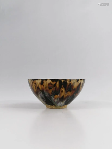 A Chinese Jizhou ware tortoiseshell-glazed bowl