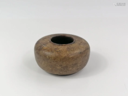 A Chinese soapstone water pot