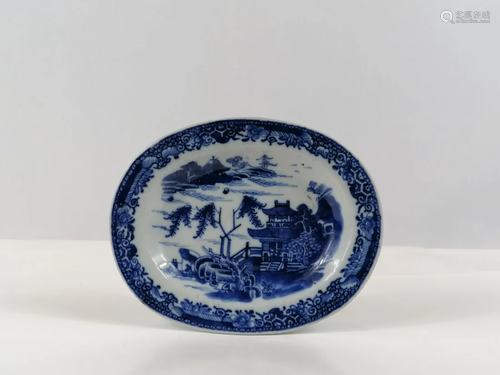 Export Blue and White Porcelain Octagonal Platter