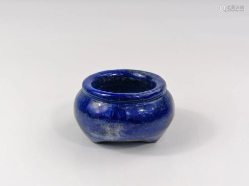 A Chinese lapis lazuli three feet censer