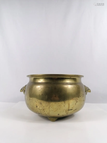 A large brass censer