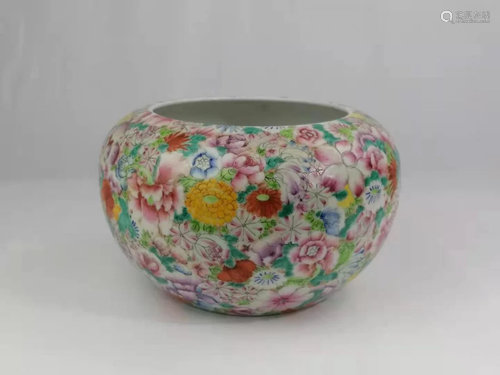 A Chinese famille rose porcelain brushwasher