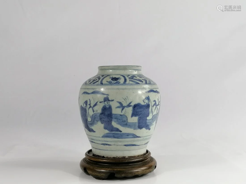 Ming blue and white porcelain ginger Jar