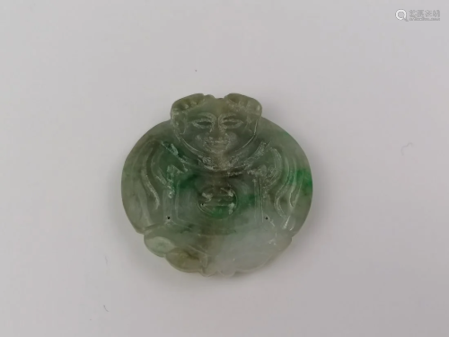 A Chinese Emerald jade pendant