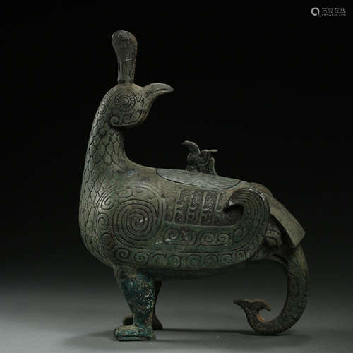 CHINESE BRONZE PHOENIX BIRD