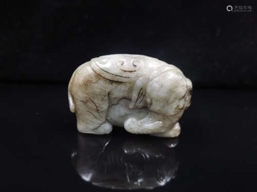 CHINESE WHITE JADE ELEPHANT