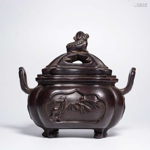 CHINESE ROSEWOOD FOOLION COVER CENSER