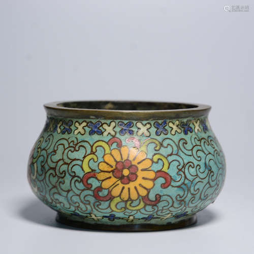 CHINESE CLOISONNE FOLIAGE CENSER