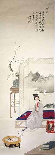 CHINESE INK AND COLOR SCROLL PAINTING