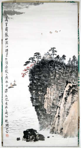 CHINESE INK AND COLOR LANDSCAPE PAINTING