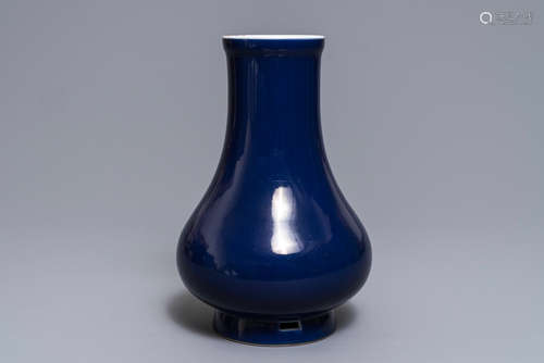 CHINESE BLUE GLAZED PORCELAIN VASE