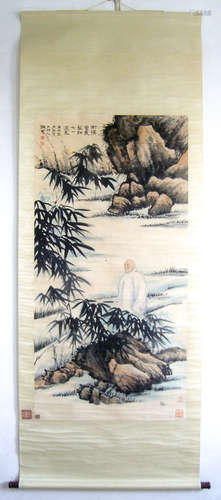 CHINESE INK AND COLOR LANDSCAPE PAINTING