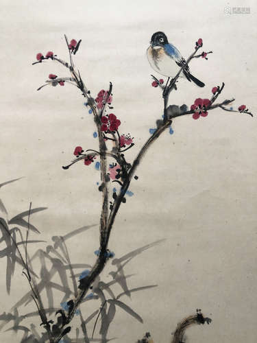 CHINESE INK AND COLOR FLOWER PAINTING