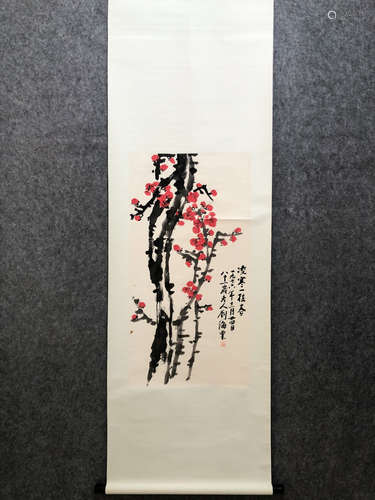 CHINESE INK AND COLOR PAINTING OF PLUM