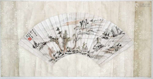CHINESE LANDSCAPE FAN PAINTING