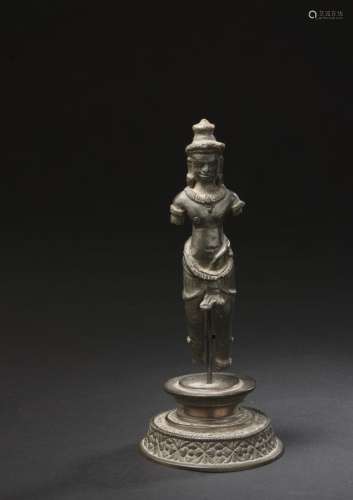 CAMBODIA神性铜牌柬埔寨，高棉时期H.10.5厘米后部