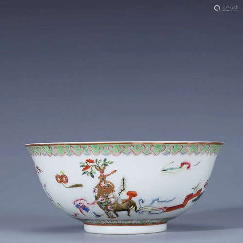 CHINESE FAMILLE ROSE PORCELAIN BOWL