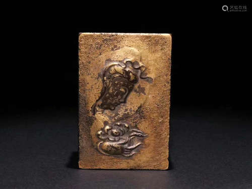 CHINESE BRONZE SEAL IN BRONZE BOX