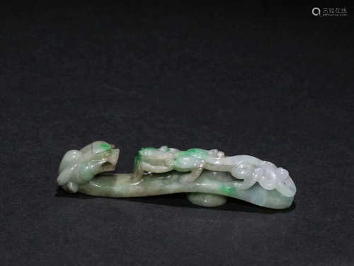 CHINESE JADEITE DRAGON BELT HOOK