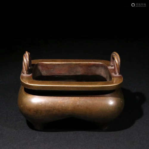 CHINESE BRONZE CENSER, MARKED