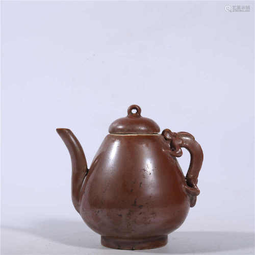 Ming Dynasty sauced glazed teapot