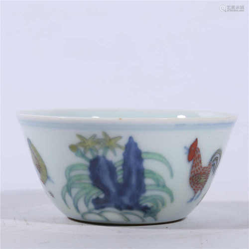 Chenghua pink chicken bowl cup in Ming Dynasty