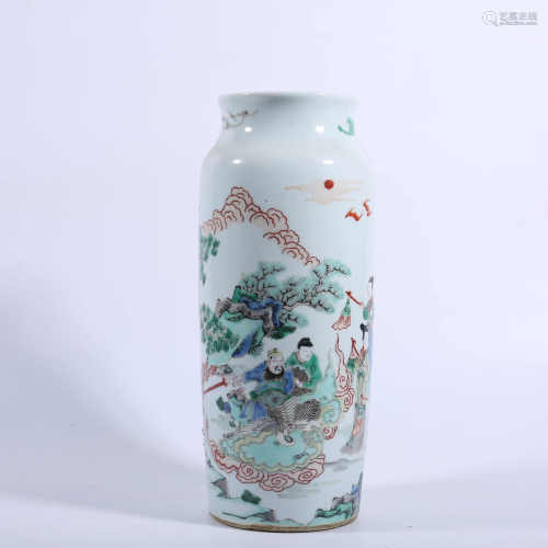 Qing Dynasty pastel character story bottle
