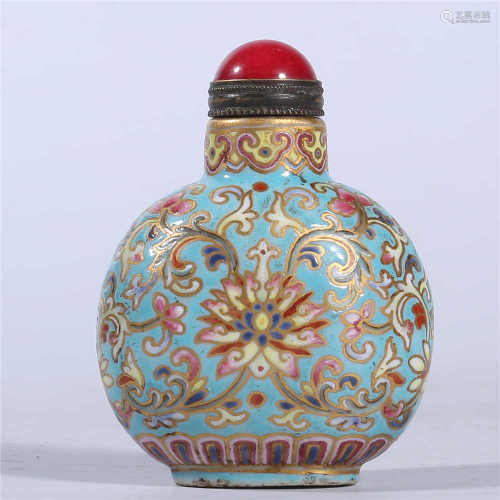 Daoguang pink snuff bottle in Qing Dynasty