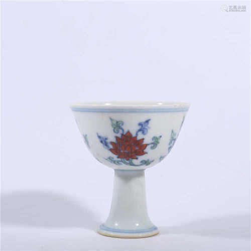 Ming Dynasty Chenghua pastel flower goblet