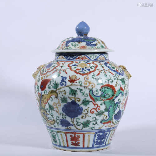 Ming Dynasty Jiajing pastel lid jar