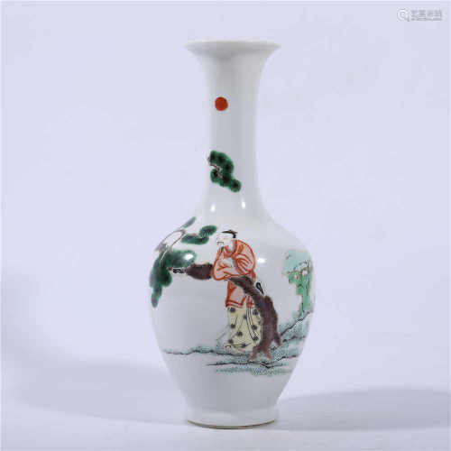 Qing Dynasty Kangxi pastel characters story bottle