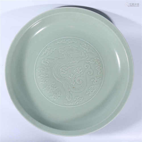 Yongzheng Douqing glazed dragon plate in Qing Dynasty