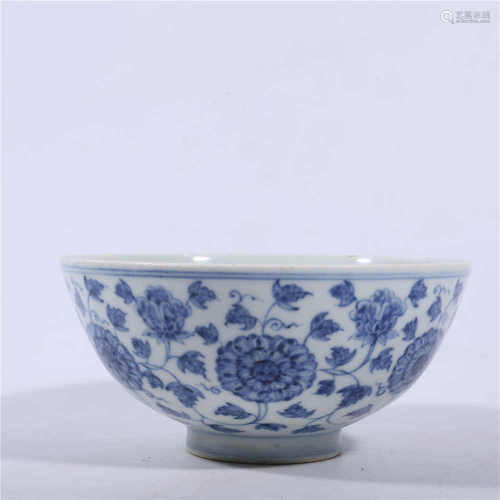 Chenghua blue and white lotus bowl in Ming Dynasty