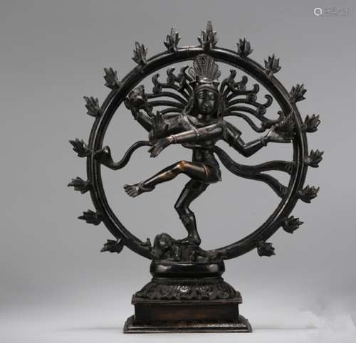 清代.铜铸印度湿婆神像立像