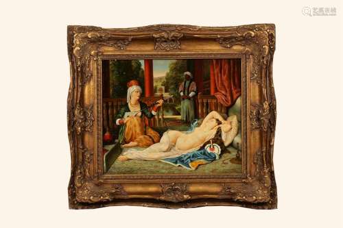 十九世纪.《裸女》油画挂屏（带漆金木框）