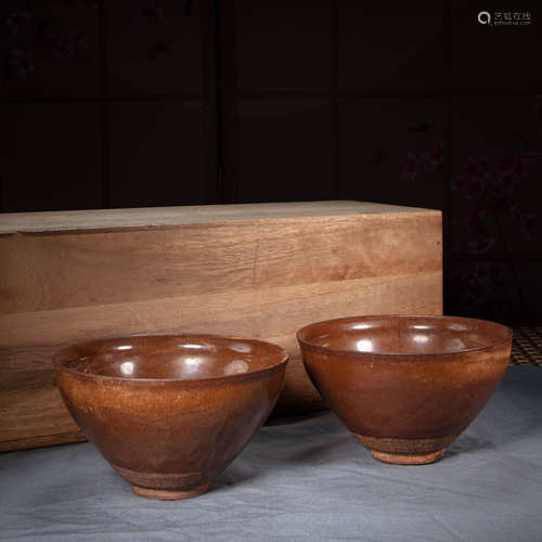 A PAIR OF CHINESE JIAN WARE TEA BOWLS,  SONG DYNASTY