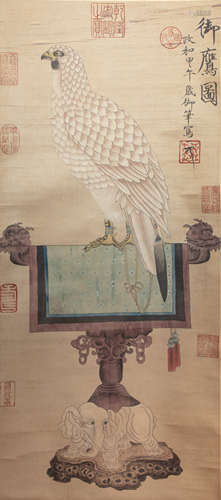 CHINESE CALLIGRAPHY AND PAINTING ROYAL EAGLE, QING DYNASTY