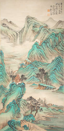 CHINESE LANDSCAPE PAINTING AND CALLIGRAPHY BY ZHENG WUCHANG