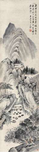 胡公寿 1823～1886 石壁鸣泉图
