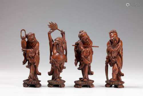 木雕人物组曲 中国，20世纪，代表喜神 高，最大。：20厘米