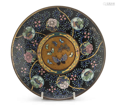 A JAPANESE CLOISONNÉ DISH LATE 19TH EARLY 20TH CENTURY