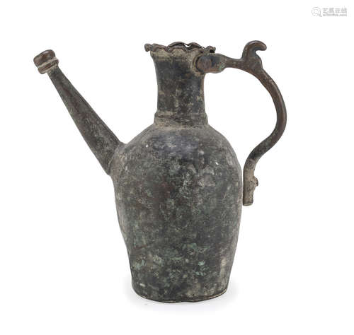 A FAR EAST METAL PITCHER. EARLY 20TH CENTURY. DEFECTS.